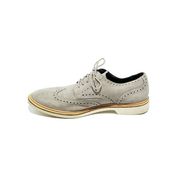 Cole Haan Wingtip Oxford Dress Shoes Gray Suede Mens US 10 M